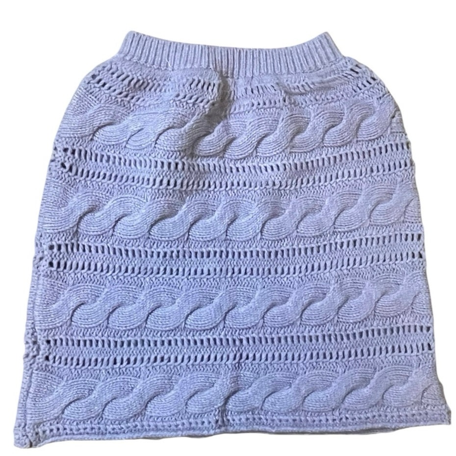 Opening Ceremonies Lavender Knitted Mini Skirt Cable Knit Pattern Size Small